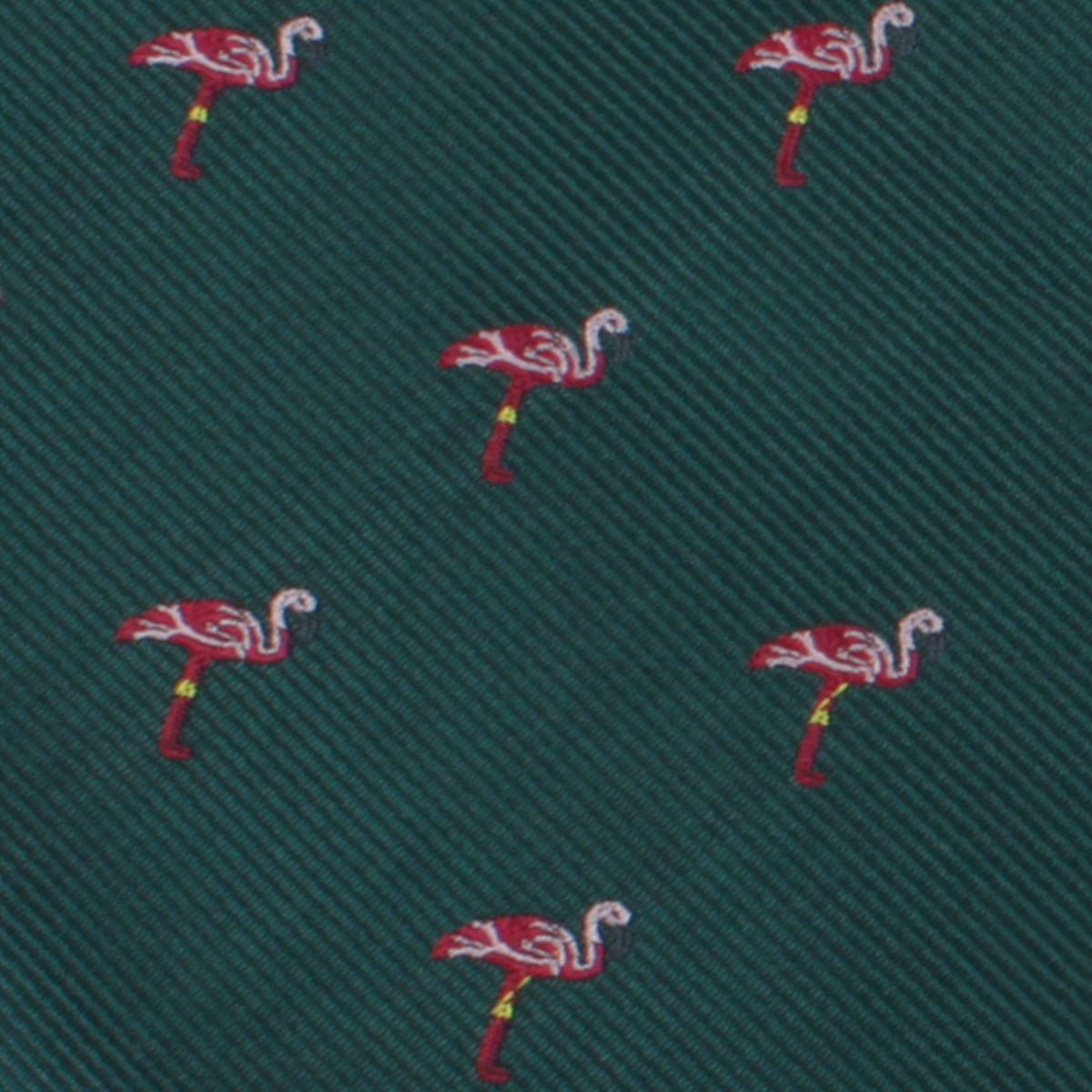 Caribbean Royal Green Flamingo Self Bow Tie Fabric