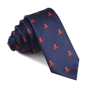 Caribbean Coral Octopus Skinny Tie