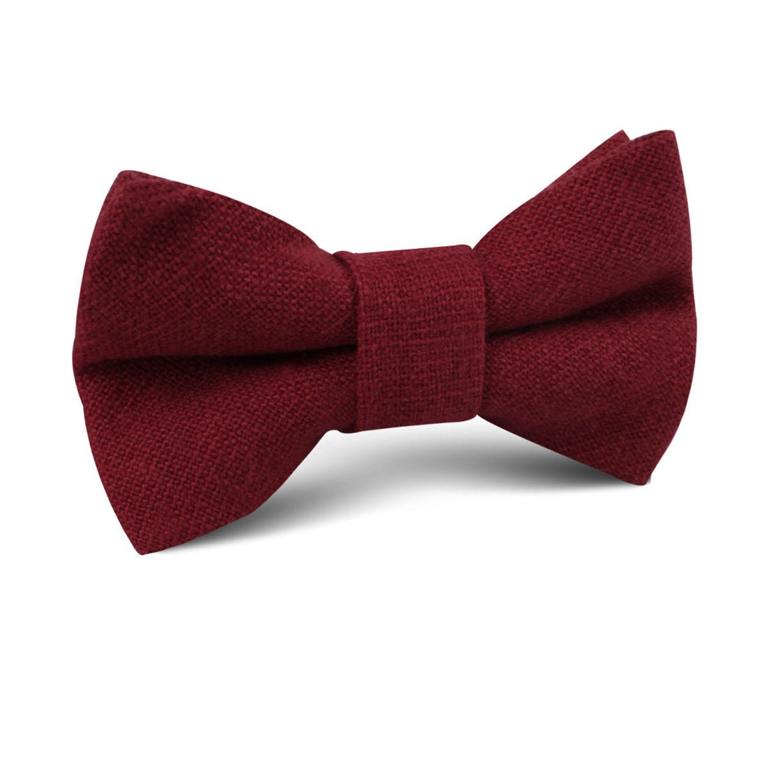 Carmine Burgundy Linen Kids Bow Tie