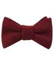 Carmine Burgundy Linen Self Tied Bow Tie