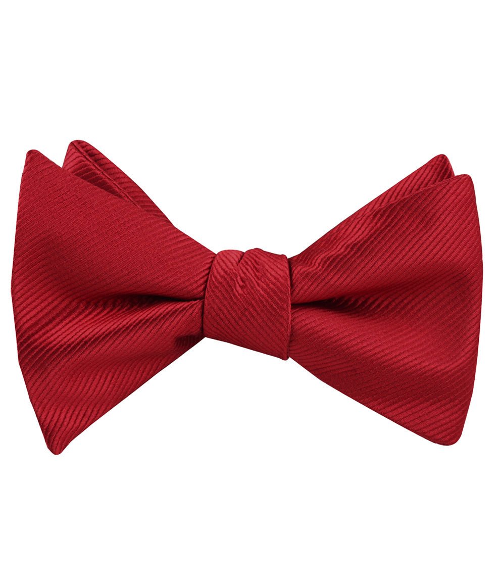 Carmine Red Twill Self Tied Bow Tie