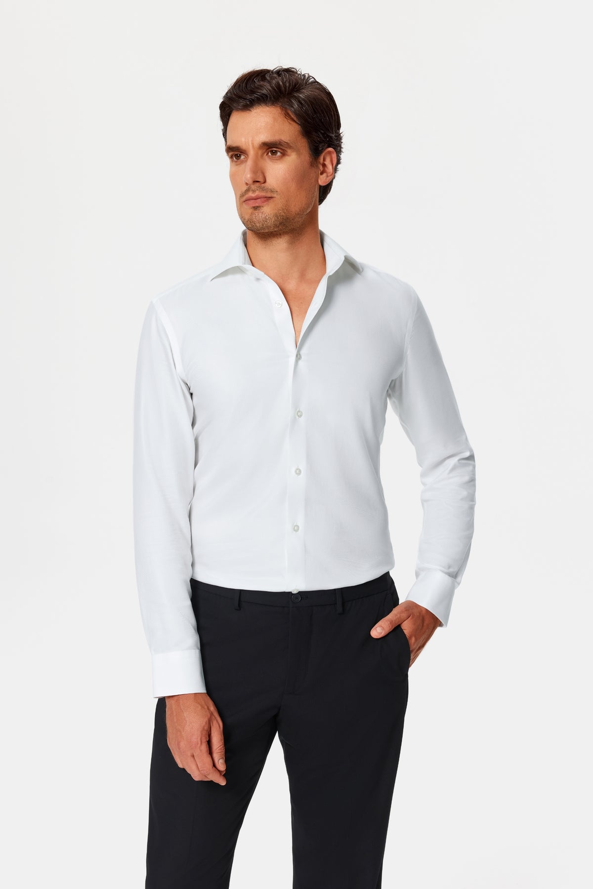 Carruthers White Dobby Non-Iron Shirt