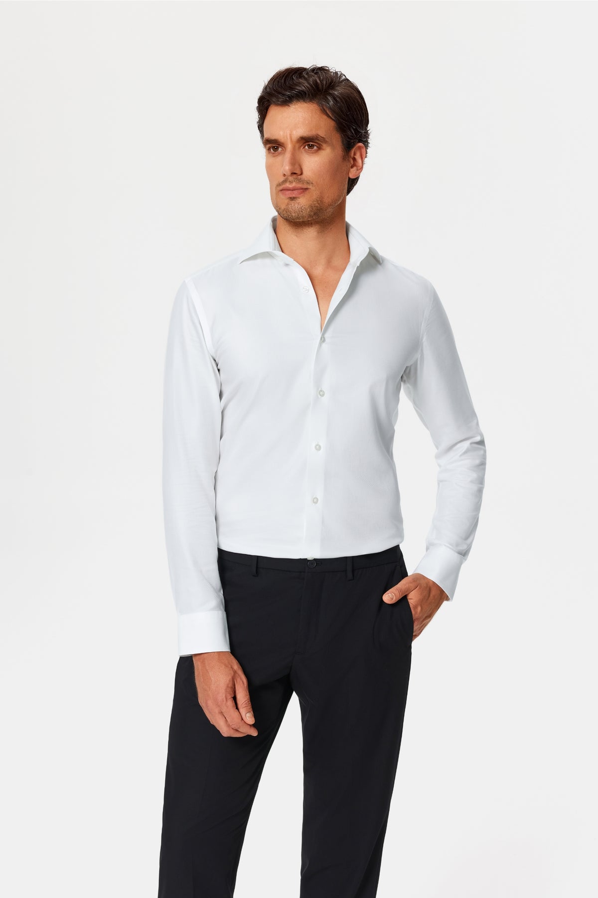 Carruthers White Dobby Non-Iron Shirt