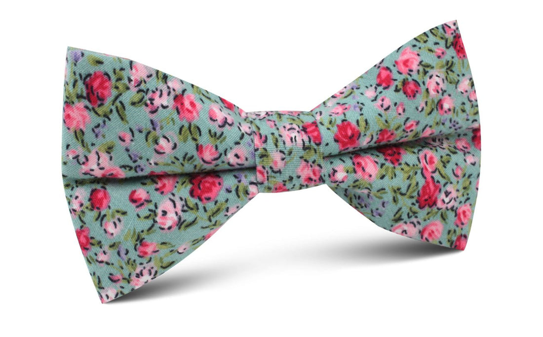 Centifolia Floral Roses Bow Tie