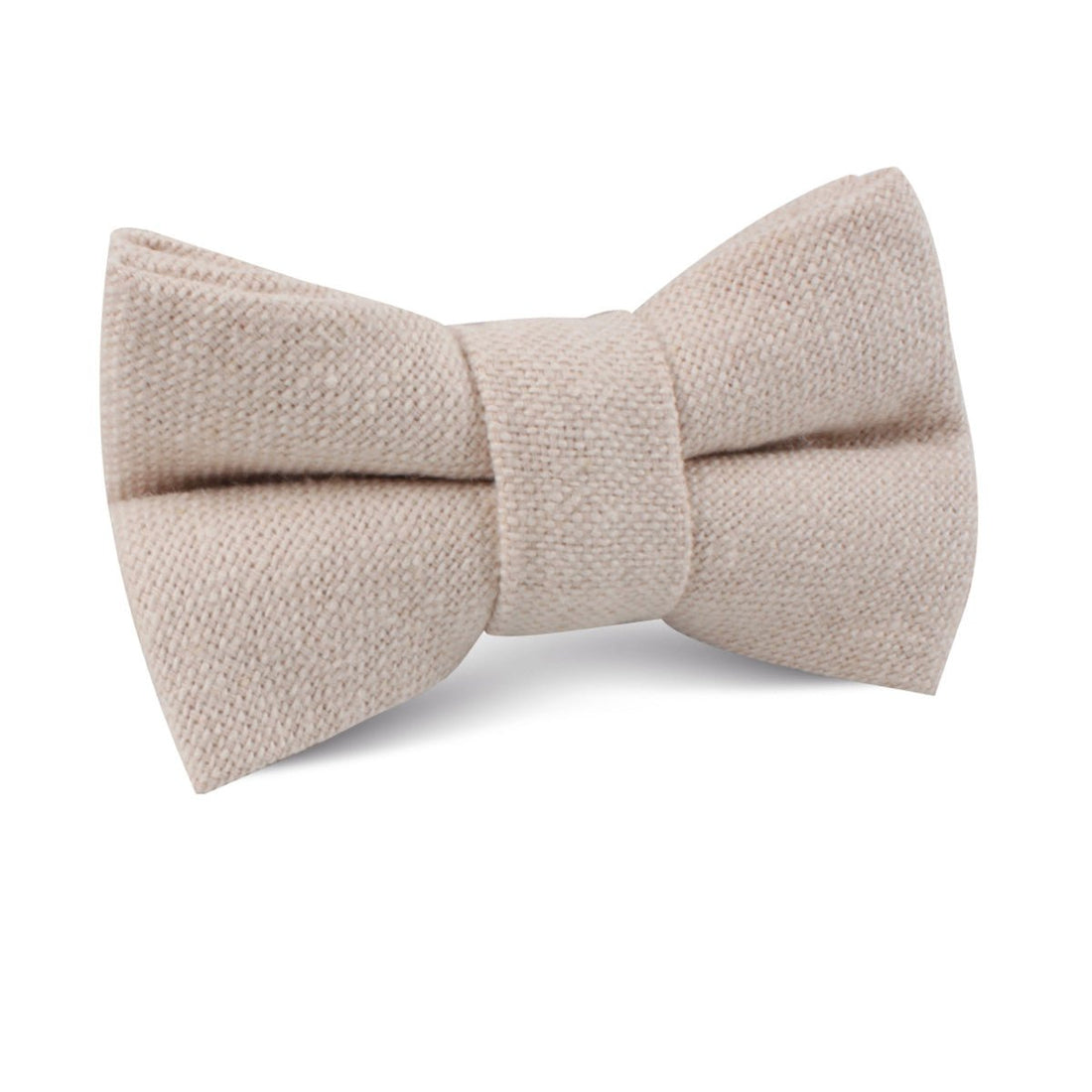 Champagne Beige Linen Kids Bow Tie