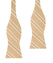 Champagne Gold Double Stripe Self Bow Tie