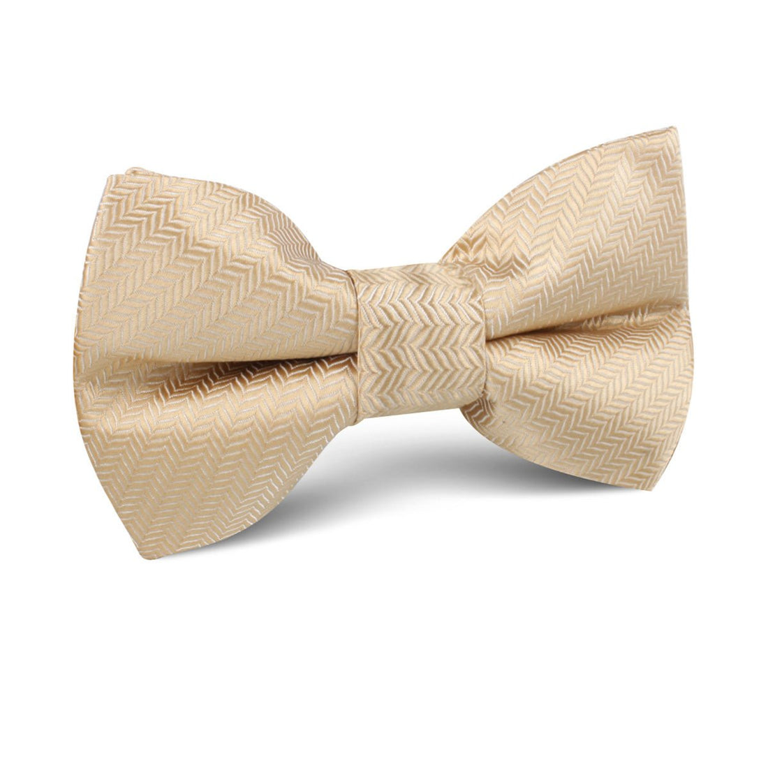 Champagne Gold Herringbone Chevron Kids Bow Tie