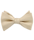 Champagne Gold Herringbone Chevron Self Tied Bow Tie