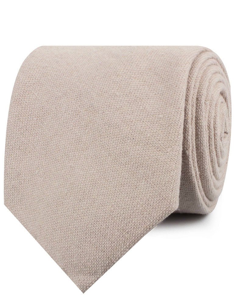 Champagne Beige Linen Neckties