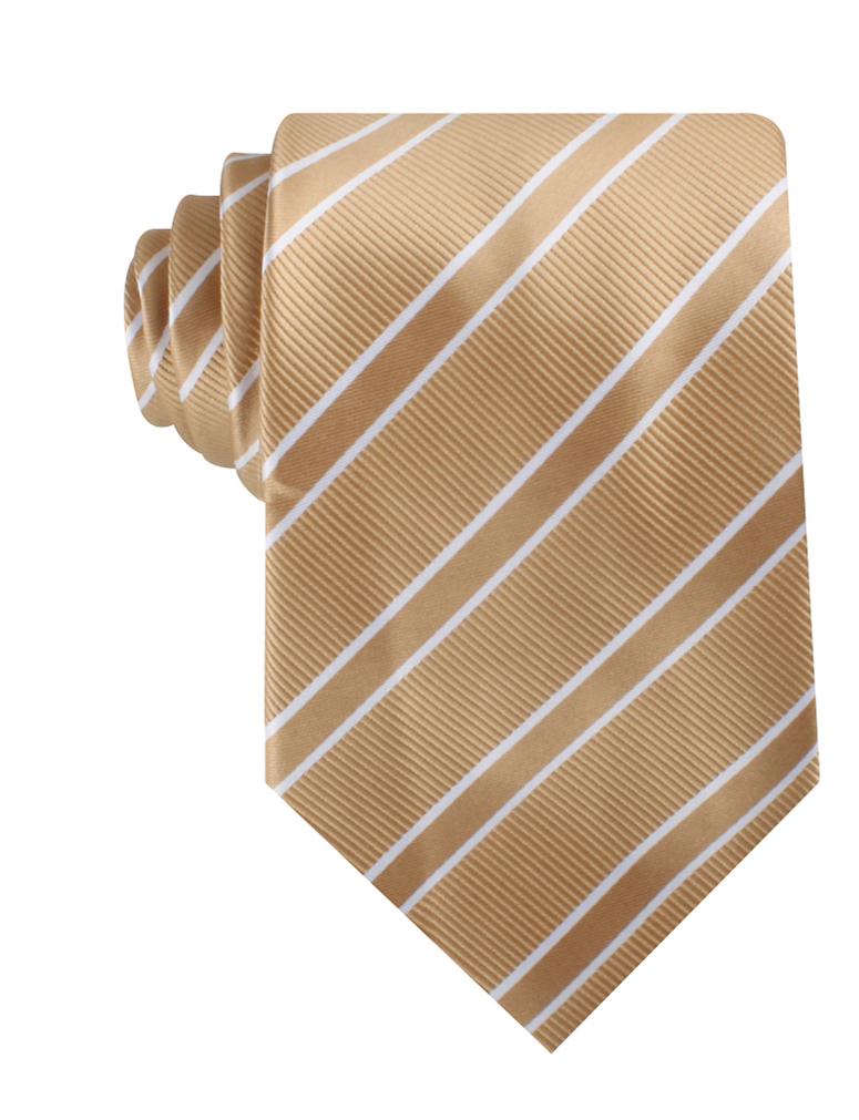 Champagne Gold Double Stripe Necktie