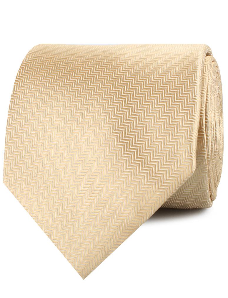 Champagne Gold Herringbone Chevron Neckties