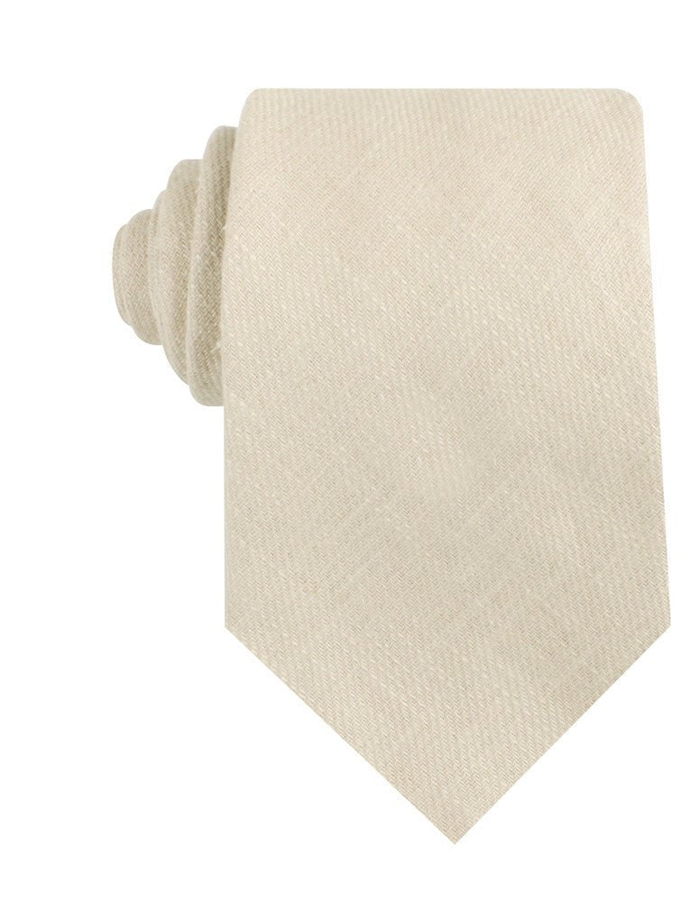 Champagne Ivory Linen Necktie