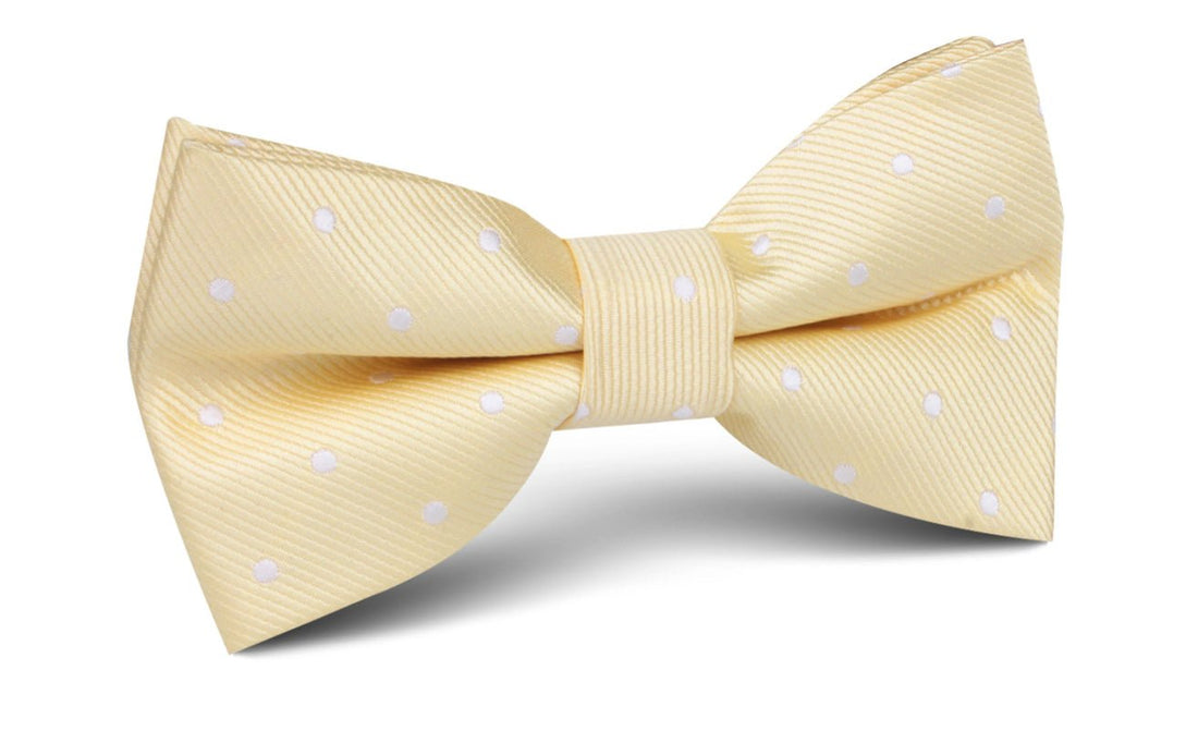 Champagne Polka Dot Bow Tie