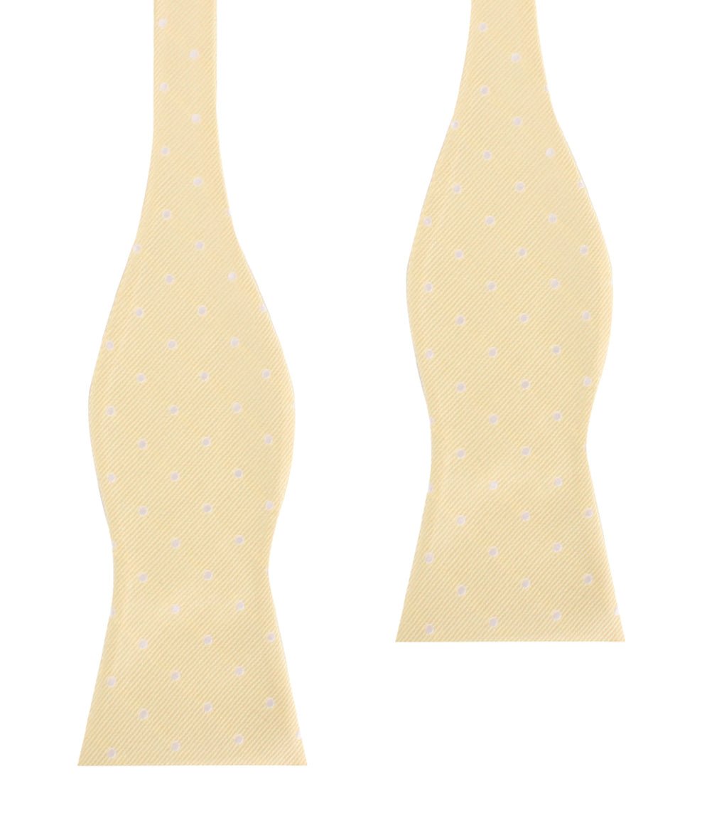 Champagne Polka Dot Self Bow Tie