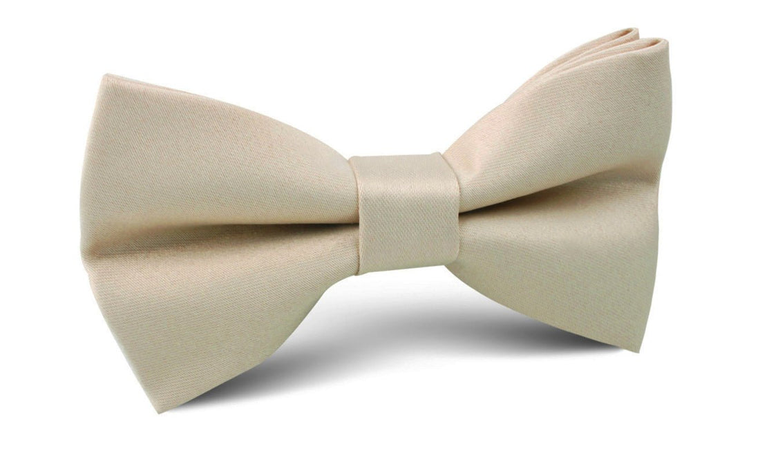 Champagne Satin Bow Tie