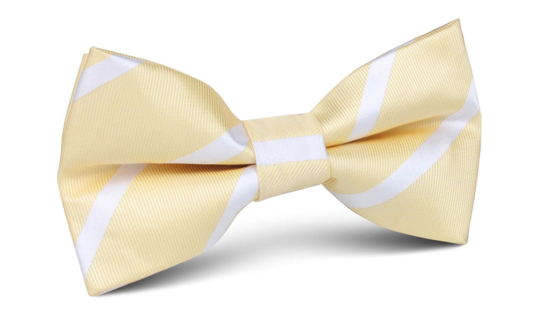 Champagne Stripe Bow Tie