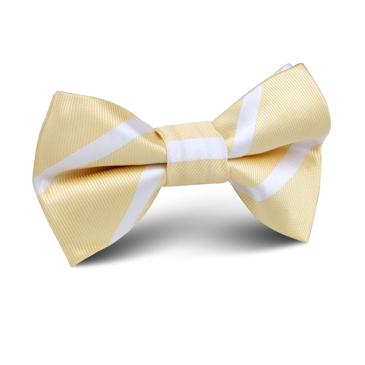 Champagne Stripe Kids Bow Tie