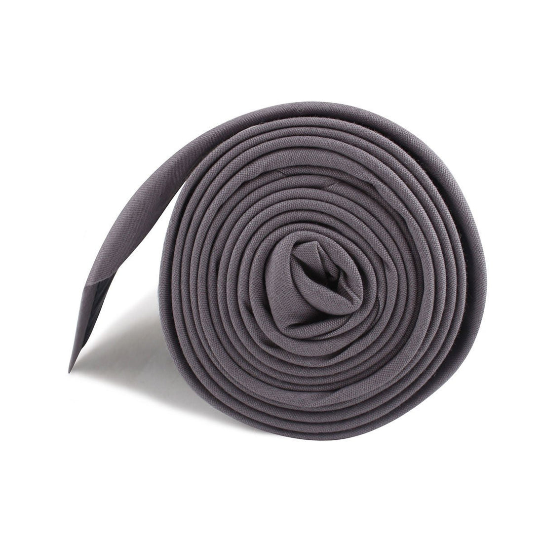 Charcoal Grey Cotton Necktie Side Roll