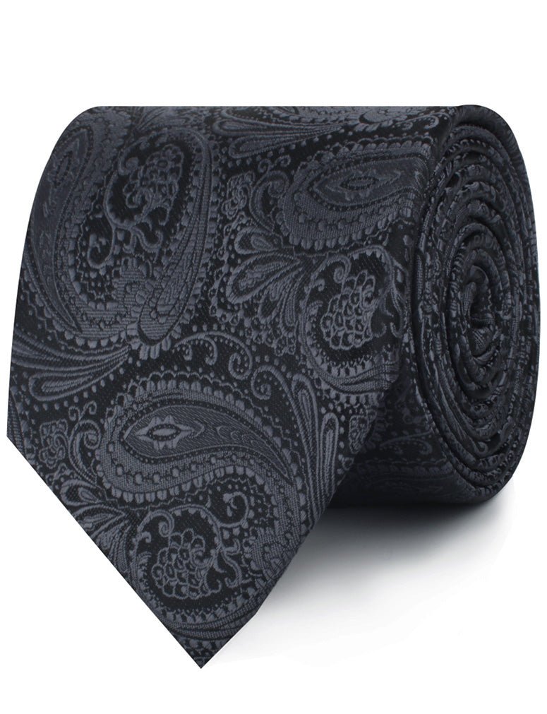 Charcoal Grey Paisley Neckties