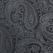 Charcoal Grey Paisley Pocket Square Fabric