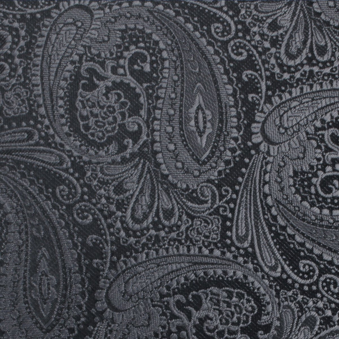 Charcoal Grey Paisley Fabric Swatch