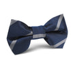 Charcoal Grey Striped Kids Bow Tie