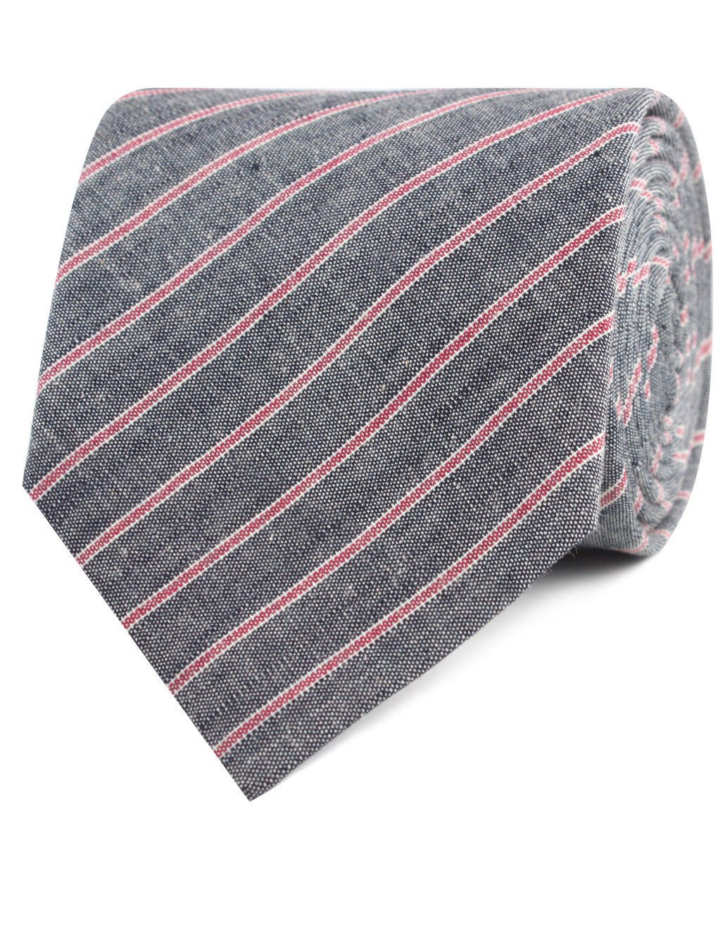 Cherry Red Pinstripe Necktie