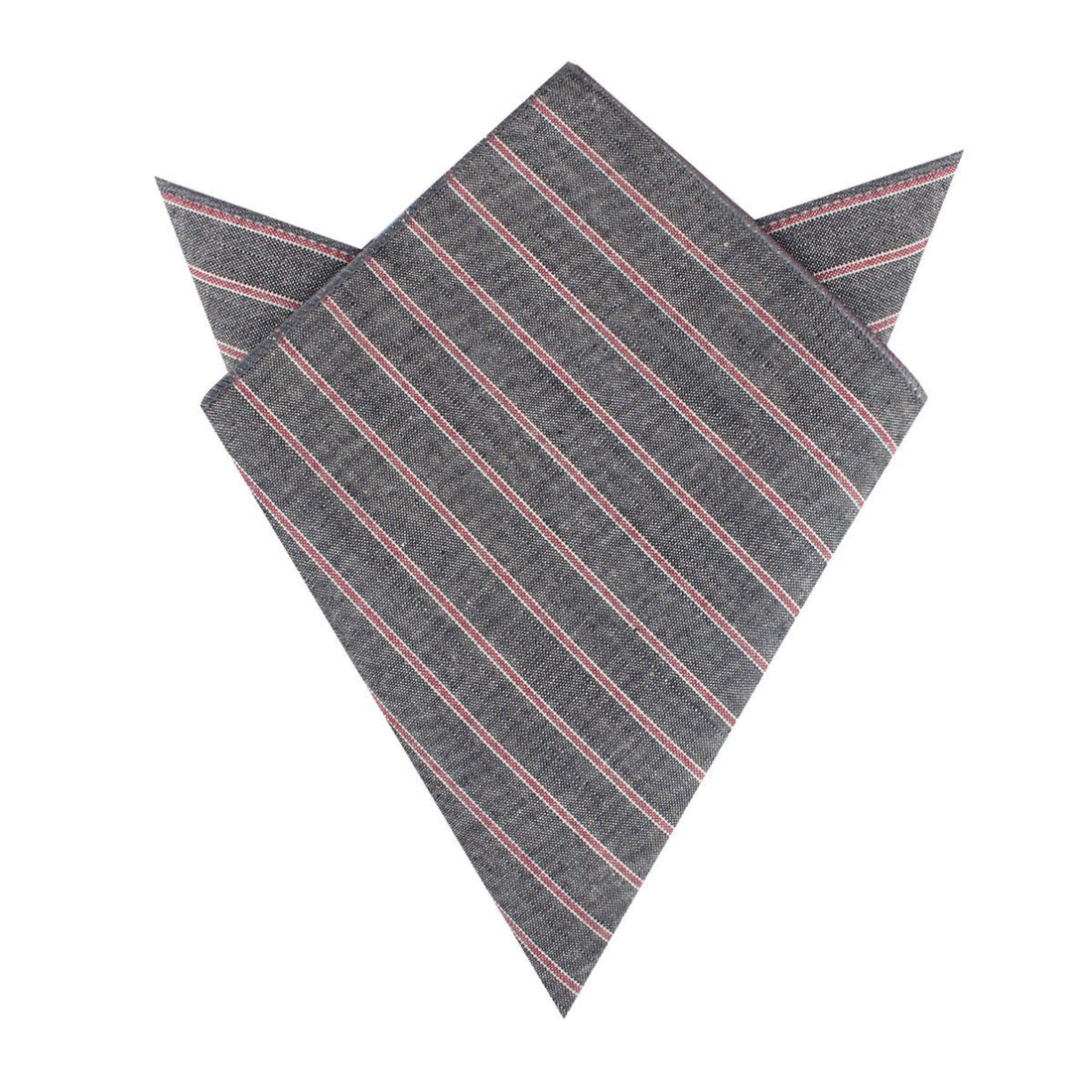 Cherry Red Pinstripe Pocket Square