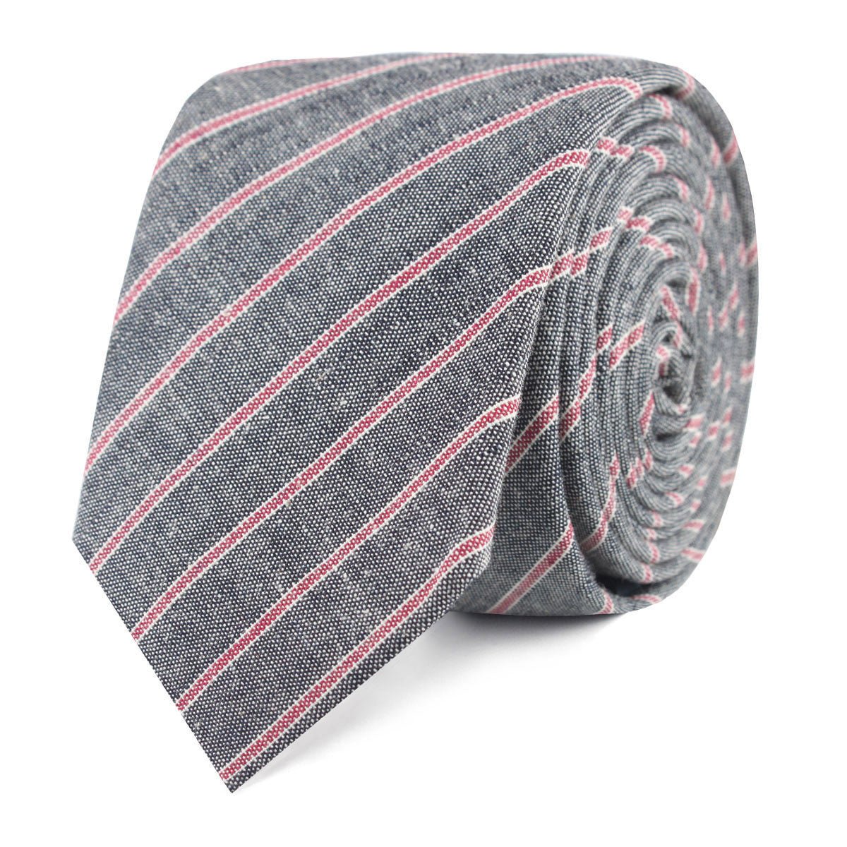 Cherry Red Pinstripe Slim Tie