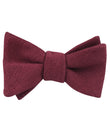 Chianti Maroon Linen Self Tied Bow Tie