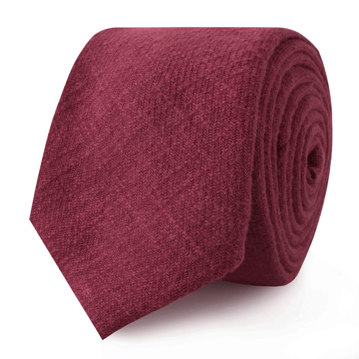 Chianti Maroon Linen Skinny Ties