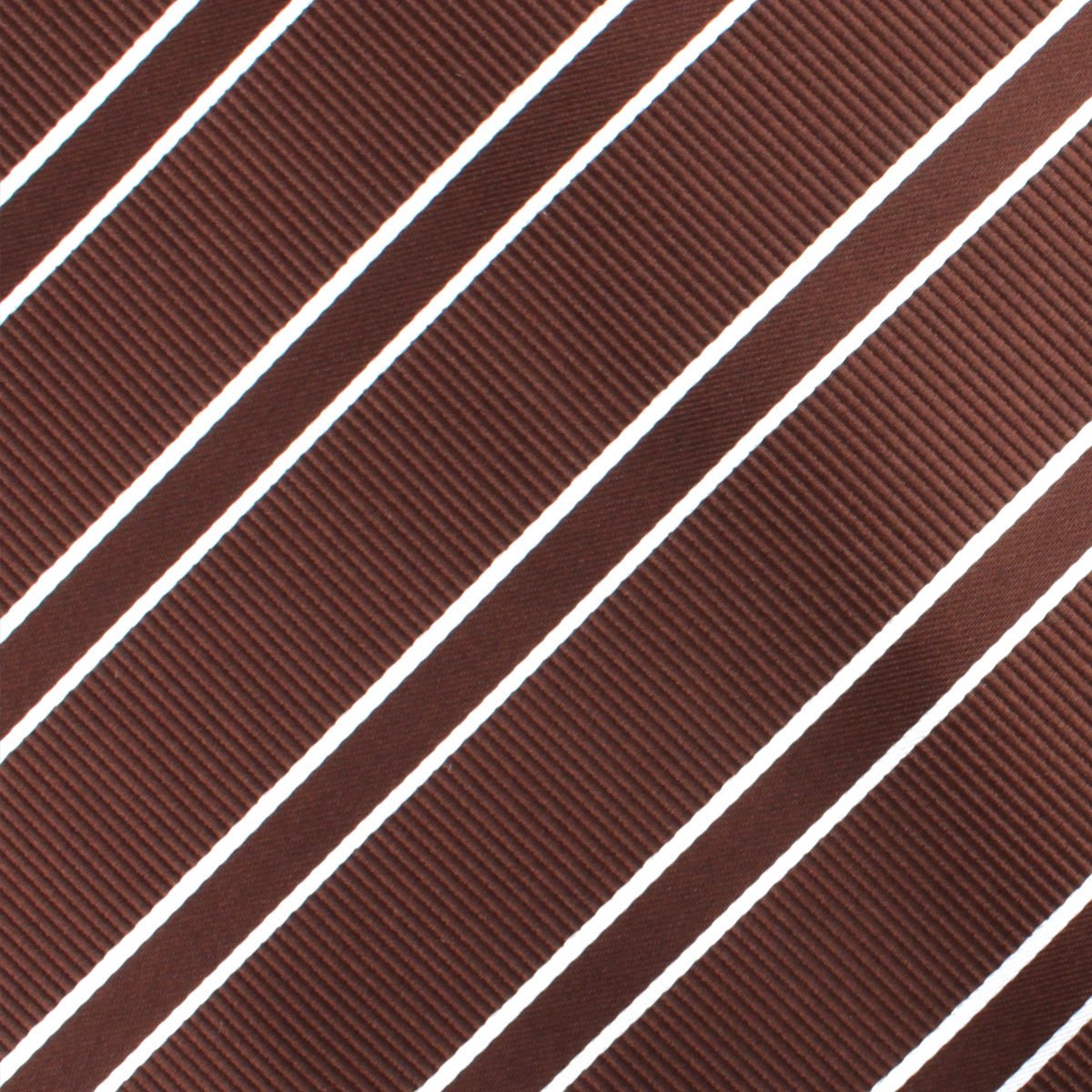 Chocolate Brown Double Stripe Kids Bow Tie Fabric