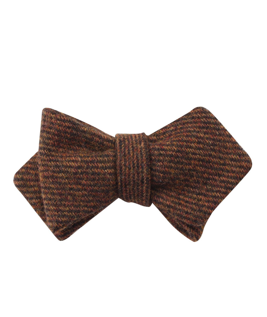 Chocolate Brown Striped Wool Diamond Self Bowtie