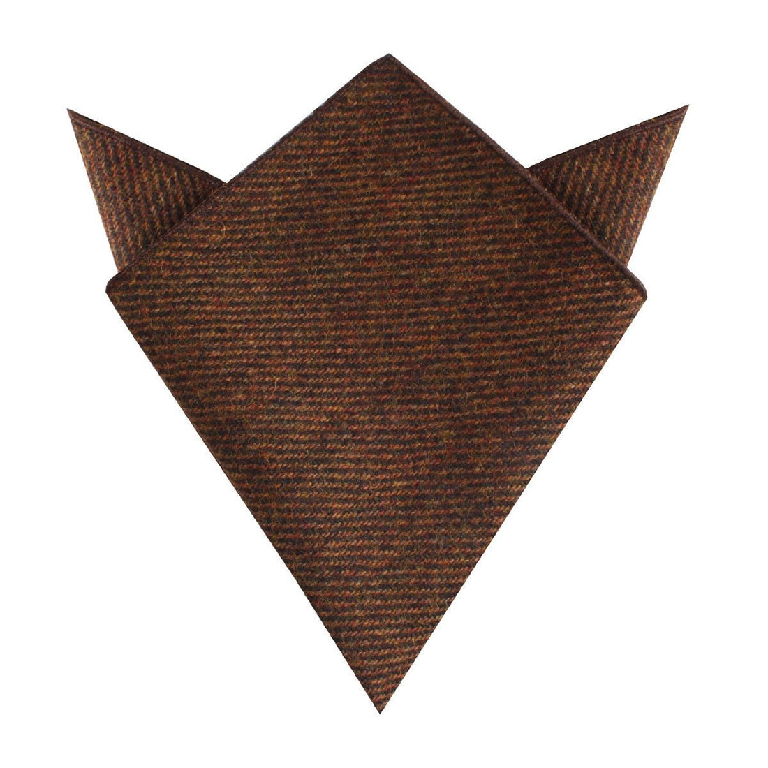 Chocolate Brown Striped Wool Pocket Square