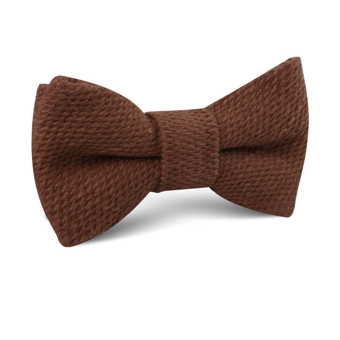 Cinnamon Brown Coarse Linen Kids Bow Tie