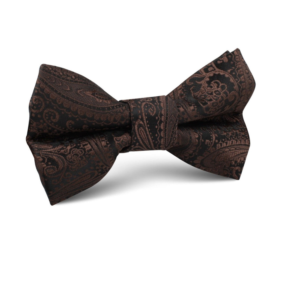 Cinnamon Brown Paisley Kids Bow Tie