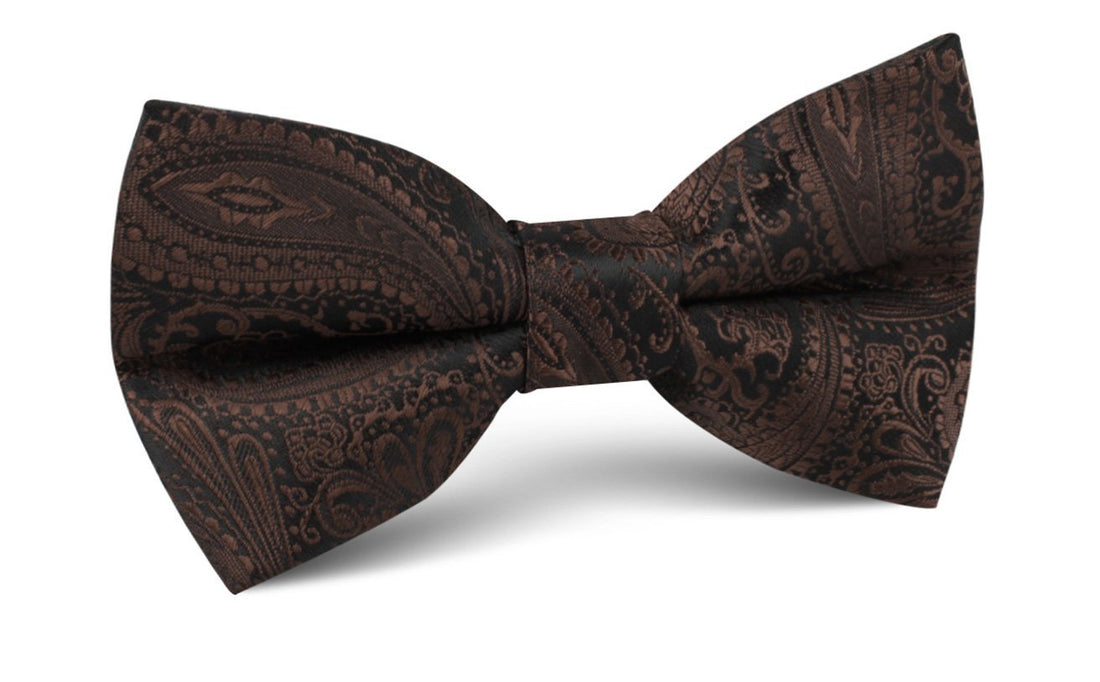 Cinnamon Brown Paisley Bow Tie