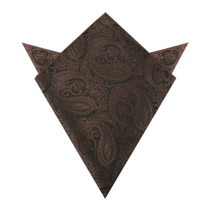 Cinnamon Brown Paisley Pocket Square