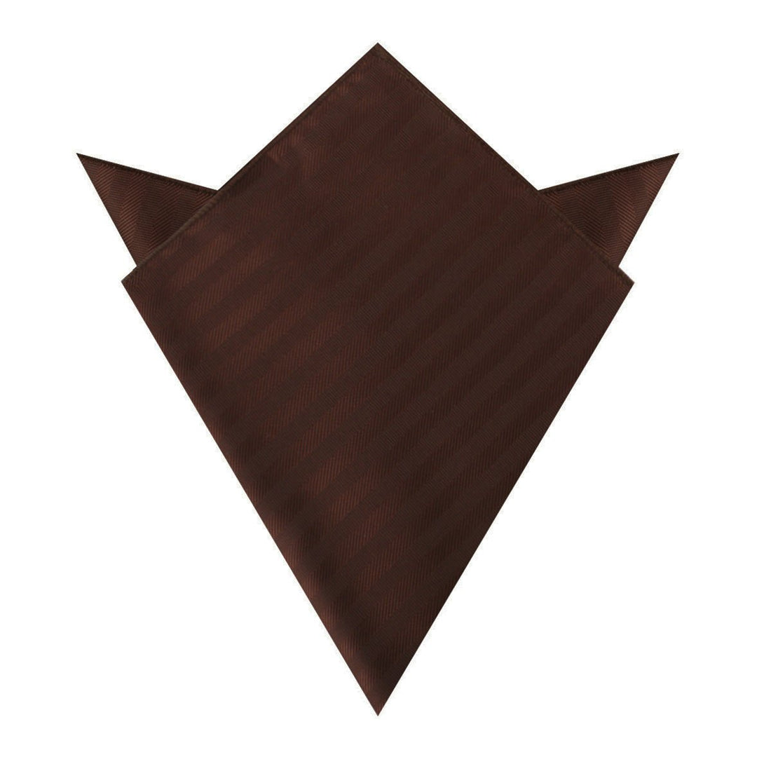 Cinnamon Brown Striped Pocket Square