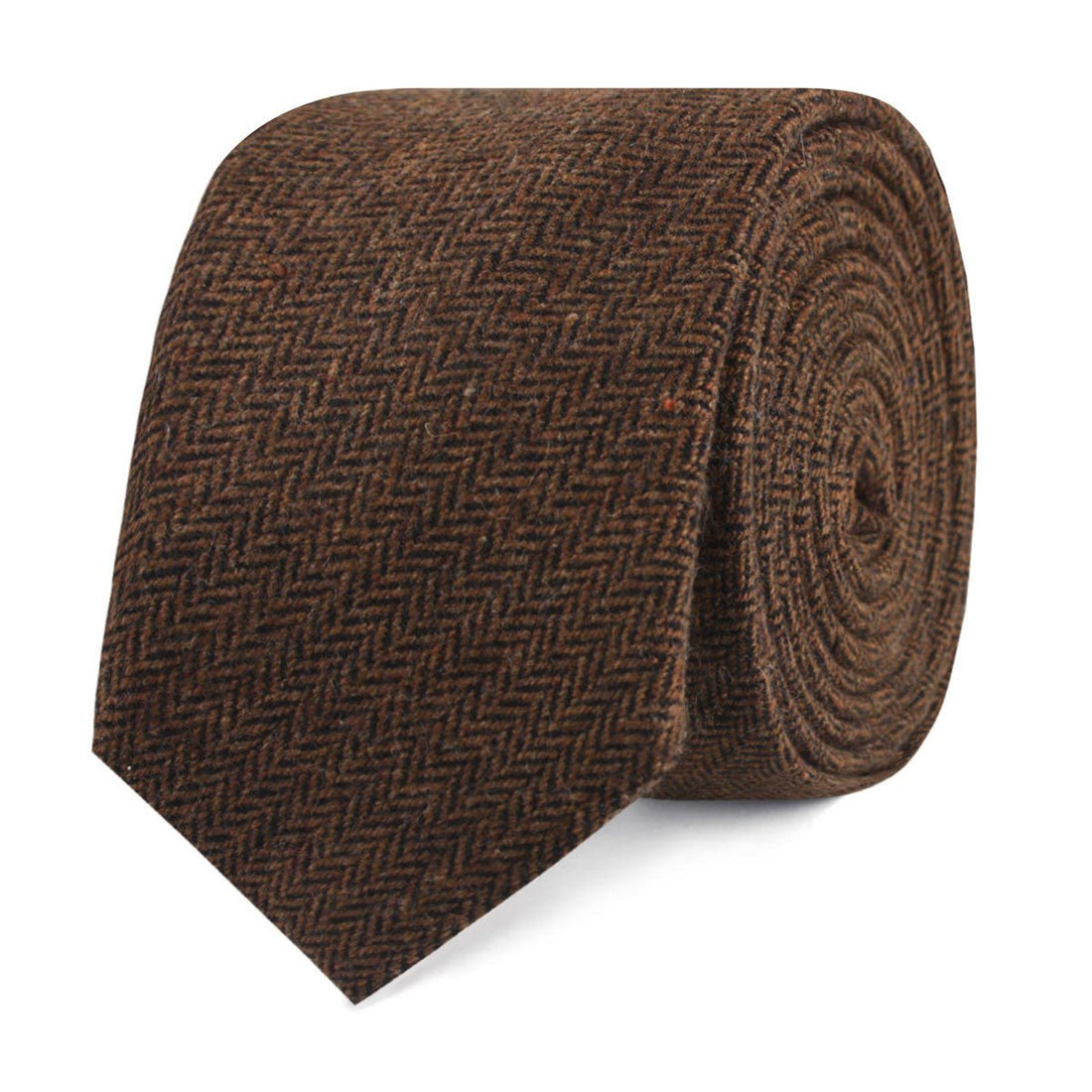 Cinnamon Herringbone Slim Tie