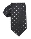 Coal Black with White Polka Dots Necktie