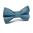 Coastal Blue Satin Kids Bow Tie