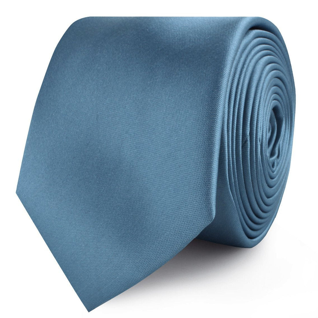 Coastal Blue Satin Skinny Ties