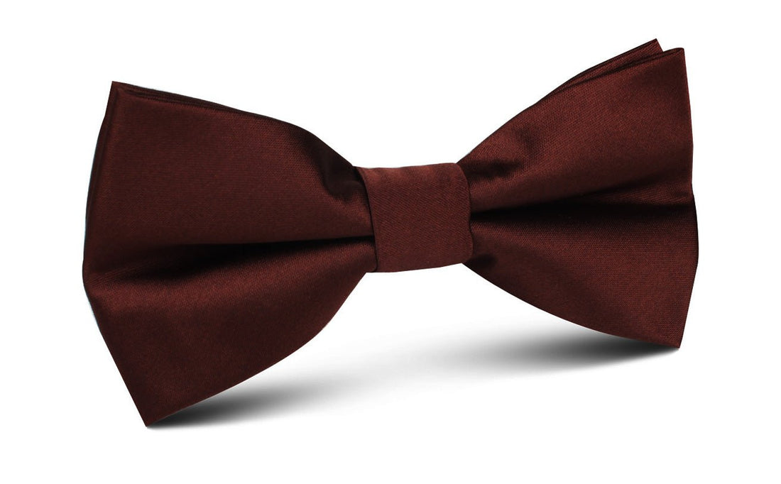 Cocoa Brown Satin Bow Tie