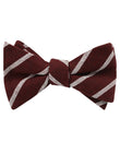 Columbus Burnt Burgundy Stripe Linen Self Tied Bow Tie