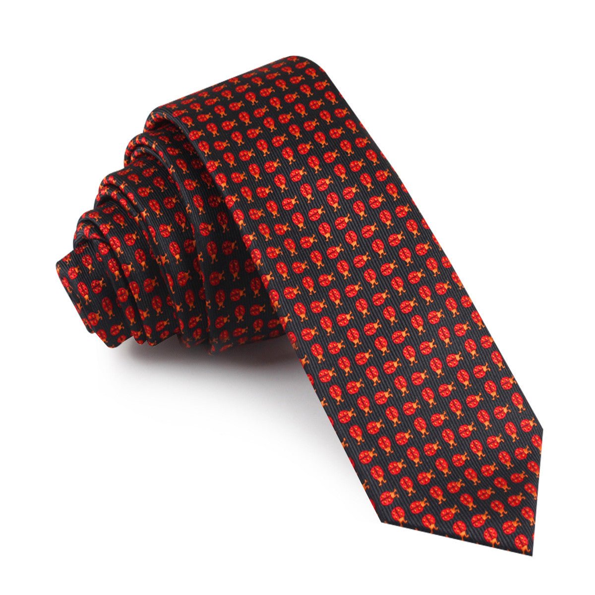 Coquelicot Red Beetle Skinny Tie