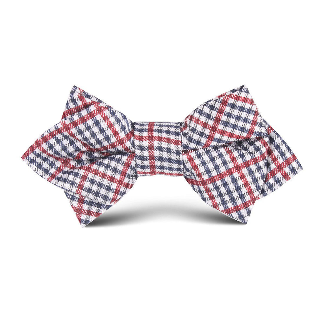 Crimson Gingham Kids Diamond Bow Tie