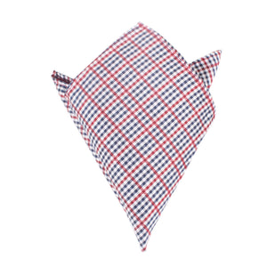 Crimson Gingham Pocket Square