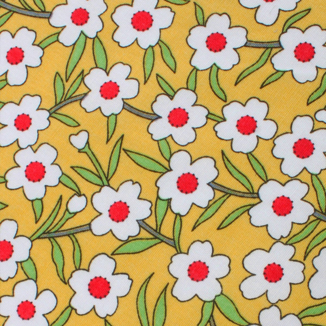 Cuban Marigold Floral Bow Tie Fabric