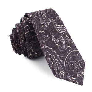 Culaccino Kettle Black Paisley Skinny Tie